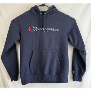 Champion Authentic Athletic Wear Navy Hoodie Mens Size Medium SOFT Inside